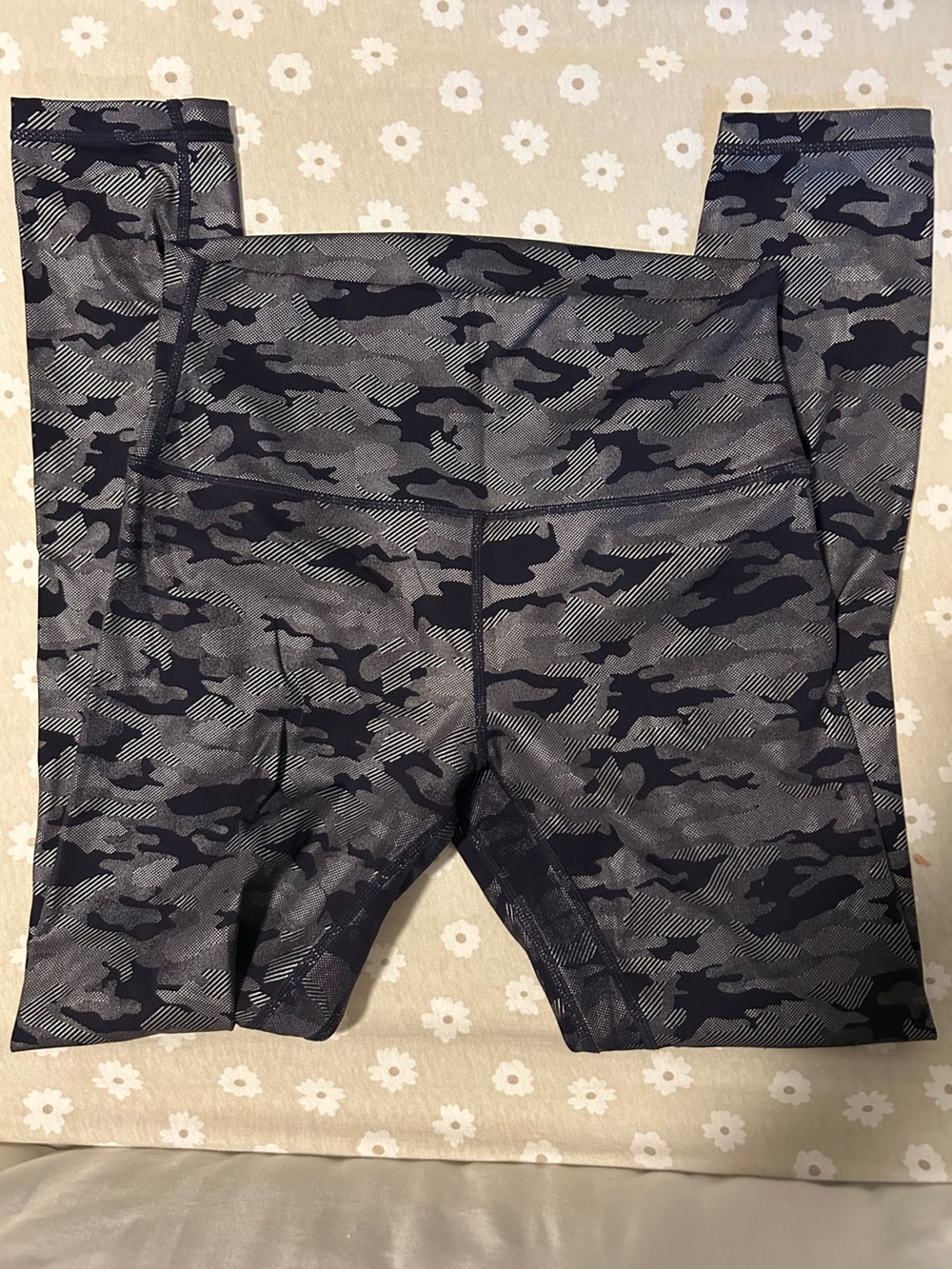ZYIA Black & Gray Camo High-Waist Leggings